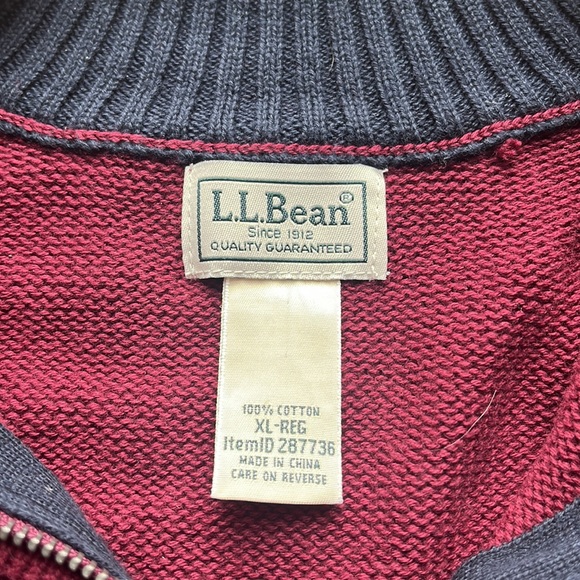 L.L. Bean Men's Double L® Cotton Sweater, Quarter-Zip, size XL - Picture 6 of 10